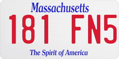 MA license plate 181FN5