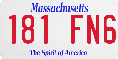 MA license plate 181FN6