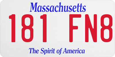 MA license plate 181FN8