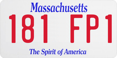 MA license plate 181FP1