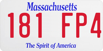 MA license plate 181FP4
