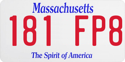 MA license plate 181FP8
