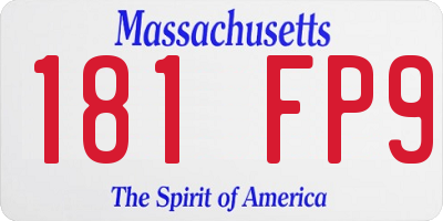 MA license plate 181FP9