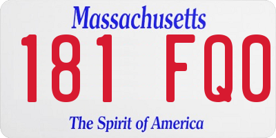 MA license plate 181FQ0