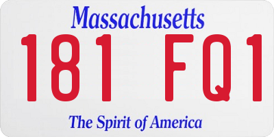 MA license plate 181FQ1