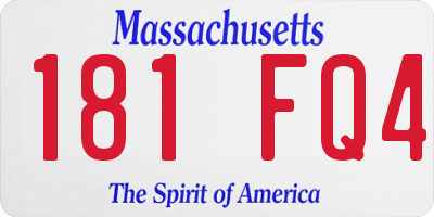 MA license plate 181FQ4