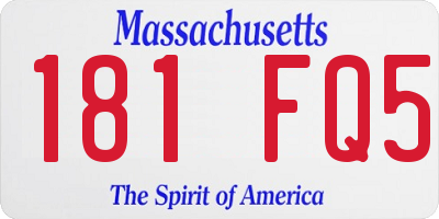 MA license plate 181FQ5