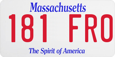 MA license plate 181FR0