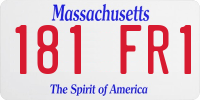 MA license plate 181FR1