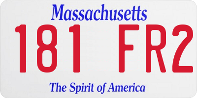 MA license plate 181FR2