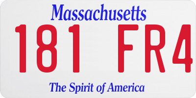 MA license plate 181FR4