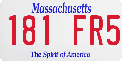 MA license plate 181FR5