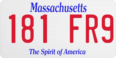 MA license plate 181FR9