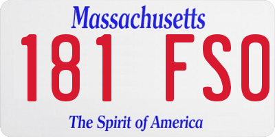 MA license plate 181FS0