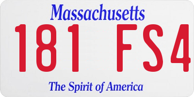 MA license plate 181FS4