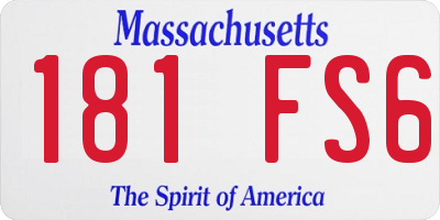 MA license plate 181FS6