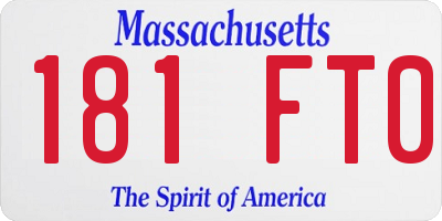 MA license plate 181FT0