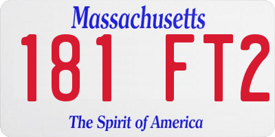 MA license plate 181FT2
