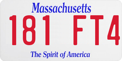 MA license plate 181FT4