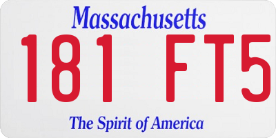 MA license plate 181FT5