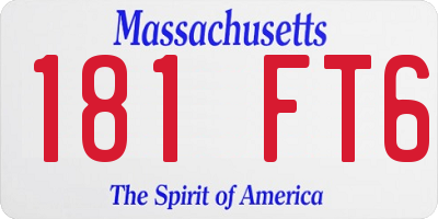 MA license plate 181FT6