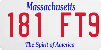 MA license plate 181FT9