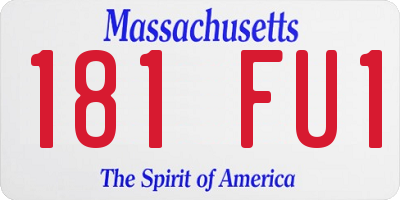 MA license plate 181FU1