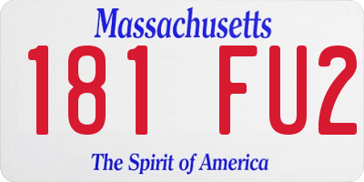 MA license plate 181FU2