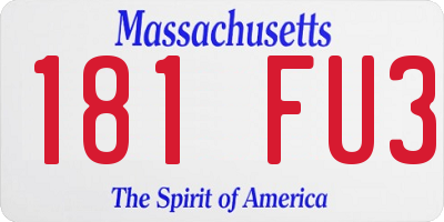 MA license plate 181FU3