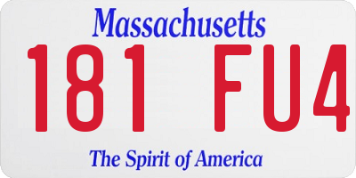 MA license plate 181FU4