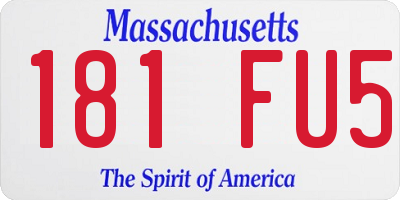 MA license plate 181FU5