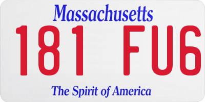 MA license plate 181FU6