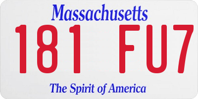 MA license plate 181FU7