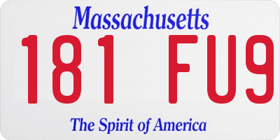 MA license plate 181FU9