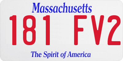 MA license plate 181FV2