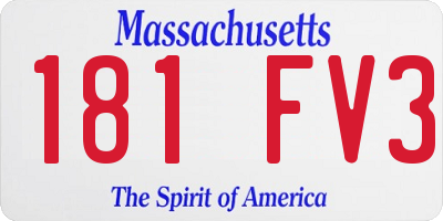 MA license plate 181FV3