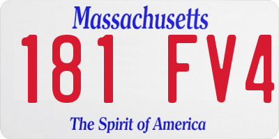 MA license plate 181FV4