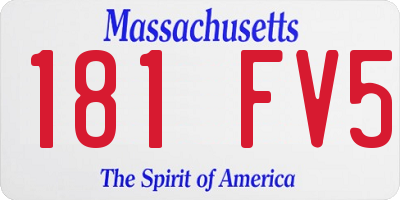 MA license plate 181FV5