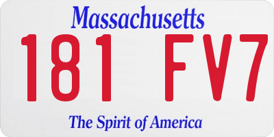 MA license plate 181FV7