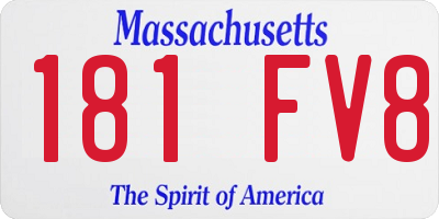 MA license plate 181FV8