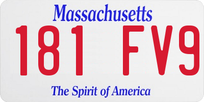MA license plate 181FV9