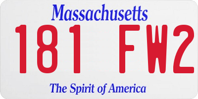 MA license plate 181FW2