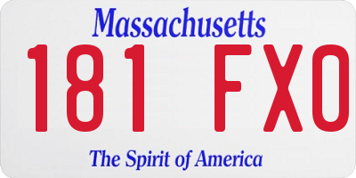 MA license plate 181FX0