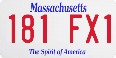 MA license plate 181FX1
