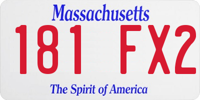 MA license plate 181FX2