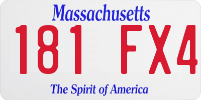 MA license plate 181FX4