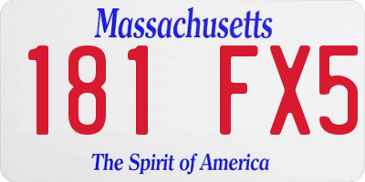 MA license plate 181FX5
