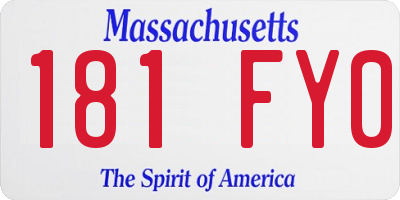 MA license plate 181FY0