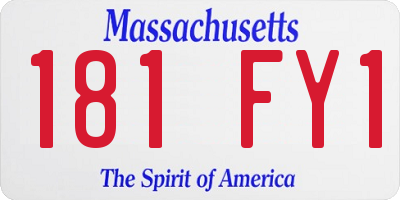 MA license plate 181FY1