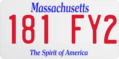 MA license plate 181FY2